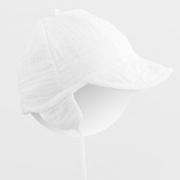 Baby summer muslin cap with visor New Baby white