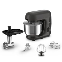 Robot de bucatarie Robot de bucătărie Tefal Bake Essential QB161H38, 800W, capacitate vas 4.8 L, 3 funcții - tel, accesoriu incorporare, cârlig aluaturi grele, 6 trepte de viteză, negru