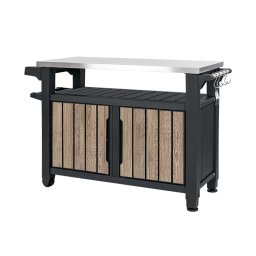 Decocoat unitate de plastic xl masă grătar de grădină 207l lemn de frasin