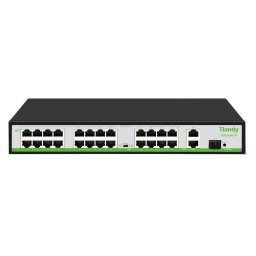 Switch PoE Tiandy 24 porturi 10/100M 260W 2x Uplink Gigabit 1x SFP TC-P3S027-H2421AT260