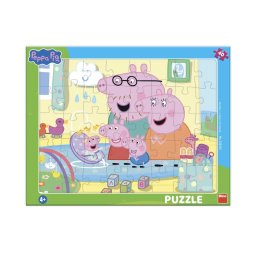 Puzzle cu rama Peppa Pig - Joaca intre frati, 40 piese, 4 ani+