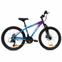 Bicicleta copii DHS Terrana 2423B 24 inch, 21 viteze, violet-albastru