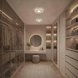 Lustra LED SHARIN 18W, alba, diametru 19 cm, lumina calda/neutra/rece
