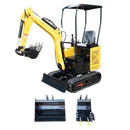 Mini excavator 1.2T pe senile cu semicabina, motor diesel 10 CP si 3 cupe incluse