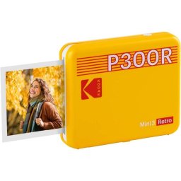 Imprimanta Foto Portabila Kodak Mini 3 Retro P300R Tehnologie 4PASS Bluetooth Galben
