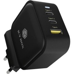 Incarcator ICY BOX 3-Port IB-PS103-PD USB-A + 2x USB-C PD 3.0 65W + QC 3.0 36W Negru