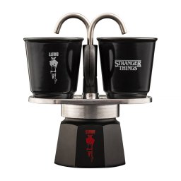 Set Cafetiera Moka Bialetti MINI EXPRESS Stranger Things Capacitate 0.1L cu 2 Cesti Espresso Negru