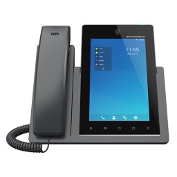 Telefon Fix IP Profesional Grandstream GXV3470 16 Conturi SIP Ecran IPS LCD Tactil 7Inch Camera 2MP Incorporata Android 14 Wi-Fi Bluetooth Gri Inchis
