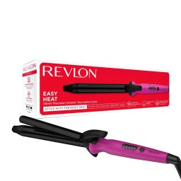 Ondulator de Par Revlon Easy Heat RVIR1196E Turmalina Ceramica Tambur Diametru 25MM 5 Trepte de Temperatura Negru/Roz
