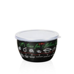 Bol Metalac Italian Food Email 1.7L Diametru 16CM Capac de Plastic Negru