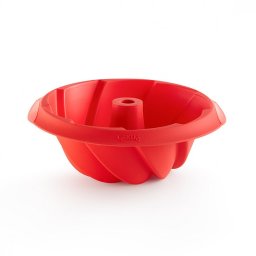 Forma pentru copt chec Lekue 1009480, Ø22x8 cm, 1 L, Silicon platinat, -60°C / +220°C, Rosu