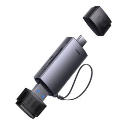 Card reader BASEUS Lite WKQX060113, SD, microSD, Dual USB-C si USB-A 3.0, Gri