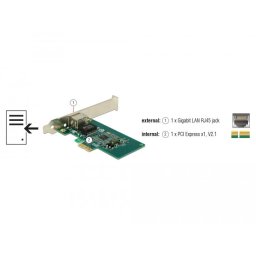 Placa de retea DeLOCK PCIe > 1 x Gigabit LAN