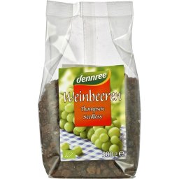 Stafide din struguri Thompson fara samburi 500g Dennree