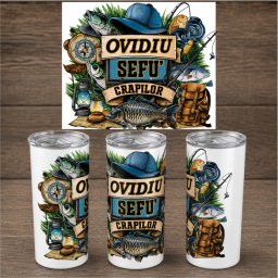 Pahar termos personalizat pescari cu nume , , zsefu, crapilor, cadou pescar