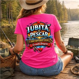 Tricou personalizat , zIubita de pescar, cu nume , cadou pentru iubita pescarului