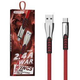 SOMOSTEL SMS-BW02 USB CABEL 1 m USB 3.0 USB A USB C - RED - METAL PLUGS