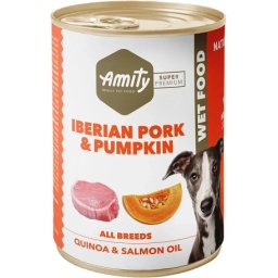 Amity Iberian Pork & Pumpkin, Quinoa & Salmon Oil - Conservă pentru câini adulți (24 x 400 g) 9600 g