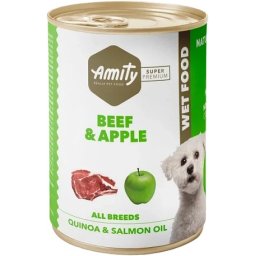 Amity Beef & Apple, Quinoa & Salmon Oil - Conservă pentru câini adulți (24 x 400 g) 9600 g
