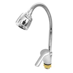 Baterie bucatarie Flow cu pipa flexibila, 2 functii, crom, zinc
