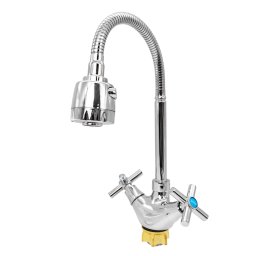 Baterie bucatarie Flow cu pipa flexibila 2 functii, crom, zinc