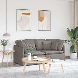 Canapea modulara cu perne, gri taupe, textil GartenMobel Dekor