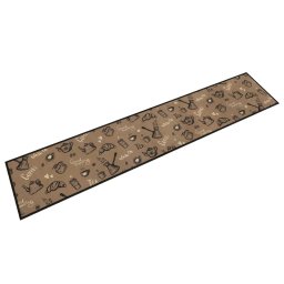 Covor de bucatarie lavabil Morning, maro, 60x300 cm, catifea GartenMobel Dekor