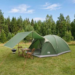 Tent Cabina cu acoperis Verde 6 persoane Poliester si otel GartenMobel Dekor