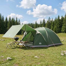 Tent Cabina cu acoperis Verde 8 persoane Poliester si otel GartenMobel Dekor