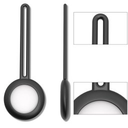 Husa Lemontti AirTag Silicon, breloc chei, culoare negru