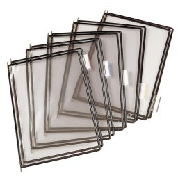 Accesorii birotica Buzunare prezentare pentru display, A4, (10 buc/set), rama metalica, TARIFOLD - negru