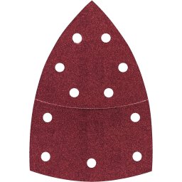 Foaie abrazivă pentru lemn si vopsea, 102 x 62, 93 mm, granulație 180, 11 găuri, 10 buc