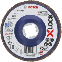 Bosch X-LOCK serrated lock washer X571 Best for Metal, 125mm, grinding disc (O 125mm, K 120, straight version)