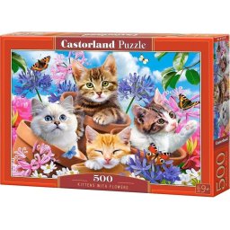 Puzzle 500 Kittens with Flowers CASTOR