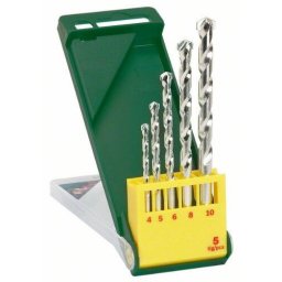Set burghie de zidarie, 4-10 mm, tija cilindrica, 5 bucati