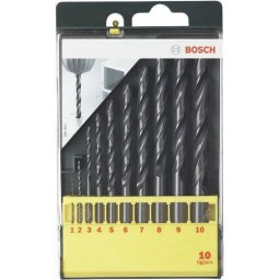 Set burghie metal, HSS-R, 1-10 mm, tija cilindrica, 10 buc