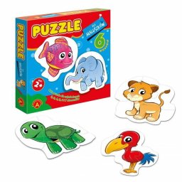 Puzzle 6 in 1 copii Animale la Zoo, 27 piese