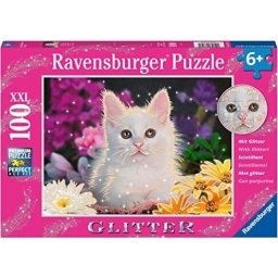 Ravensburger Childrens puzzle glitter cat (100 pieces, glittery pieces)