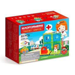 Set blocuri magnetice oraș - spital 22 piese