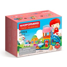 Set de blocuri magnetice oraș - magazin de gelaterie 22 piese