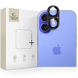 Protecție cameră Tech-Protect Camfull Fit+ pentru iPhone 17, acoperire completă, protecție lentile, neagră