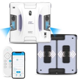 RESIGILAT: HOBOT S6 Pro - Robot curățare geamuri cu 2 pulverizatoare, Patentat mopuri cu vibrații duble, Aplicație mobilă, UPS încorporat