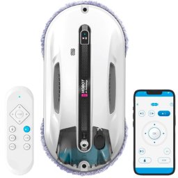 RESIGILAT: HOBOT R3 - Robot curățare geamuri cu 2 pulverizatoare, Aplicație mobilă, UPS încorporat, Voce Creativă, Memento