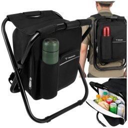 Scaun cu rucsac pescuit TRIZAND 27333, 36 × 29 × 41 cm, negru, izolat termic, impermeabil, sarcina utila 150 kg