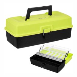 Cutie accesorii pescar TRIZAND 27415, 2 rafturi, 33 × 16 × 13 cm, negru/verde