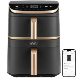 Airfryer Turbo Tower Pro Smart, 2630 W, 7 programe, 6.5 x 4.3 l, Negru