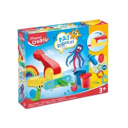Plastilina Pat’Dough 4 culori + 12 accesorii
