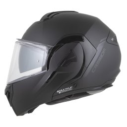 Casca moto Flip-Back, Cassida Black Out Multiflip Solid cu Ochelari Soare Integrati