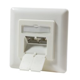 PRIZA RJ-45 aplicabila cu 2 iesiri LOGILINK pt. cablu FTP, Cat6, RJ-45 (M) x 2, ecranat, plastic cu metal, pure white, 1 buc, "NP0023