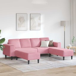 Canapea pentru living 3 pcs Roz 250 x 188 x 76 cm GartenMobel Dekor